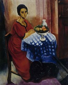 Woman at the Table, 1919. Creator: Moise Kisling
