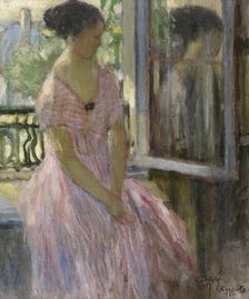 Woman at the Window, 1924. Creator: Auguste Oleffe