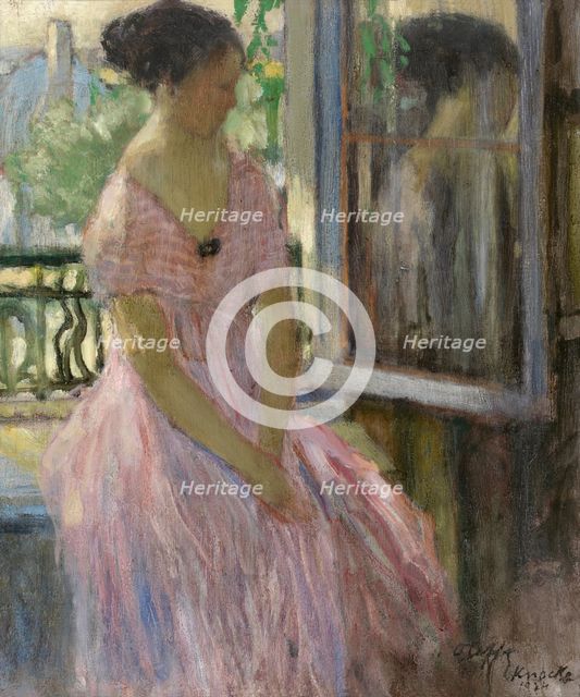 Woman at the Window, 1924. Creator: Auguste Oleffe.