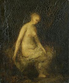 Woman bathing, 1840-1886. Creator: Hippolyte Michaud