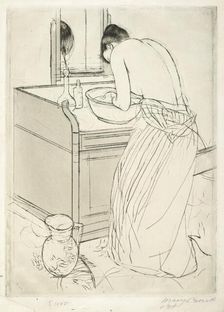 Woman Bathing, 1890-1891. Creator: Mary Cassatt