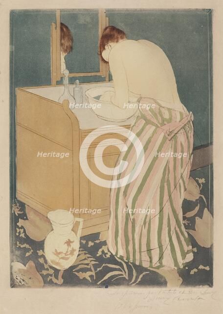 Woman Bathing, 1890-1891. Creator: Mary Cassatt.
