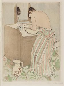Woman Bathing, 1890-1891. Creator: Mary Cassatt