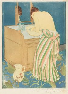 Woman Bathing, 1890-1891. Creator: Mary Cassatt