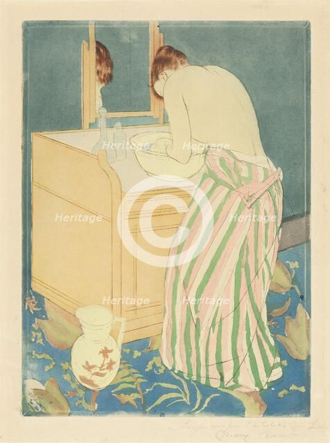 Woman Bathing, 1890-1891. Creator: Mary Cassatt.