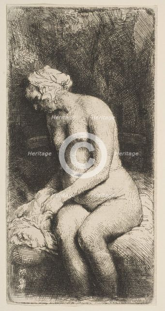 Woman Bathing Her Feet at a Brook, 1658. Creator: Rembrandt Harmensz van Rijn.