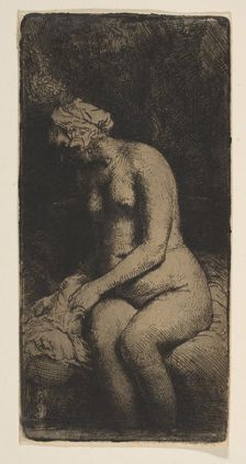 Woman Bathing Her Feet at a Brook, 1658. Creator: Rembrandt Harmensz van Rijn