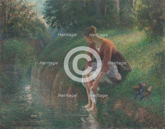 Woman Bathing Her Feet in a Brook, 1894/95. Creator: Camille Pissarro.