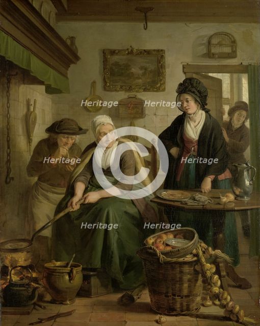 Woman Baking Pancakes, c.1790-c.1810. Creator: Adriaan De Lelie.