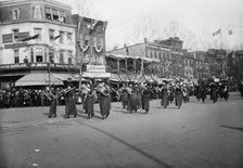 Woman band - Suffrage parade, 1913. Creator: Bain News Service