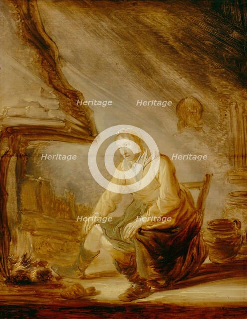Woman before a Fire, c1640. Creator: Benjamin Gerritz Cuyp.