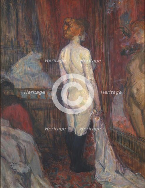 Woman before a Mirror, 1897. Creator: Henri de Toulouse-Lautrec.