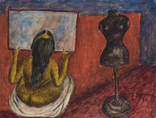 Woman before the Mirror, 1934. Creator: Izquierdo, María (1902-1955)