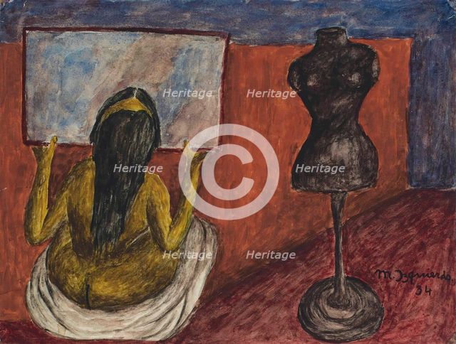 Woman before the Mirror, 1934. Creator: Izquierdo, María (1902-1955).