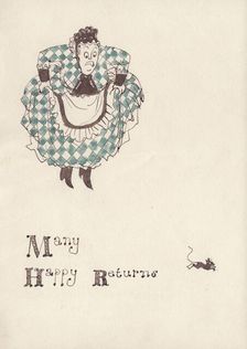 Woman being frightened by a mouse, c1950. Creator: Shirley Markham