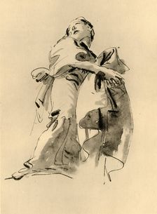 Woman bending to the right but looking up mid 18th century, (1928). Artist: Giovanni Battista Tiepolo