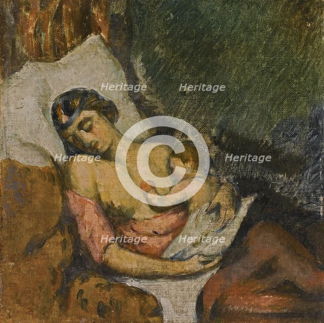 Woman breastfeeding her child, ca 1872. Artist: Cézanne, Paul (1839-1906)