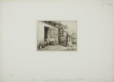Woman Bringing Her Pigs Back Home, 1848. Creator: Charles Emile Jacque