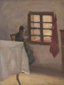 Woman by a Window, around 1905. Creator: Eduard Putra