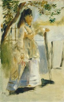 Woman by a Fence, 1866. Creator: Pierre-Auguste Renoir