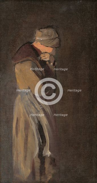 Woman by a Grave (The Widow), 1878-1880. Creator: Ladislav Mednyanszky.