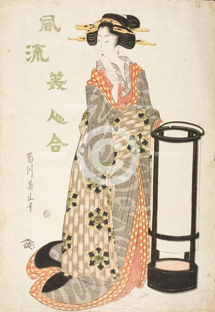 Woman by a Lantern, 1810s. Creator: Kikugawa Eizan.