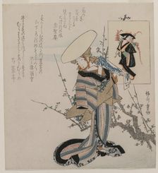 Woman by a Plum Tree Matched with the Wisteria Maiden..., c. early 1830s. Creator: Yanagawa Shigenobu (Japanese, 1787-1832)