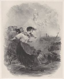 Woman by the Sea with the Madonna, Pointing to a Ship, ca. 1848-62. Creator: Célestin Nanteuil