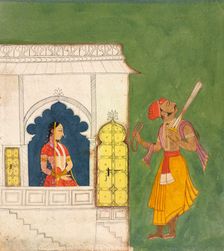 Woman gazing at warrior, ca. 1680. Creator: Unknown