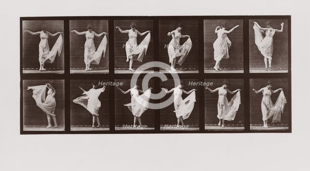 Woman dancing, Plate 107 from Animal Locomotion, 1887 (photograph)