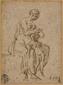 Woman Delousing a Child, 1524/27. Creator: Parmigianino