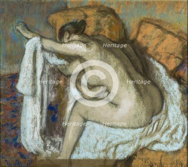 Woman Drying her Left Arm (After the Bath), ca 1884. Creator: Degas, Edgar (1834-1917).