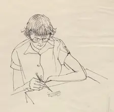 Woman drawing, c1950. Creator: Shirley Markham