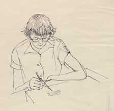 Woman drawing, c1950. Creator: Shirley Markham