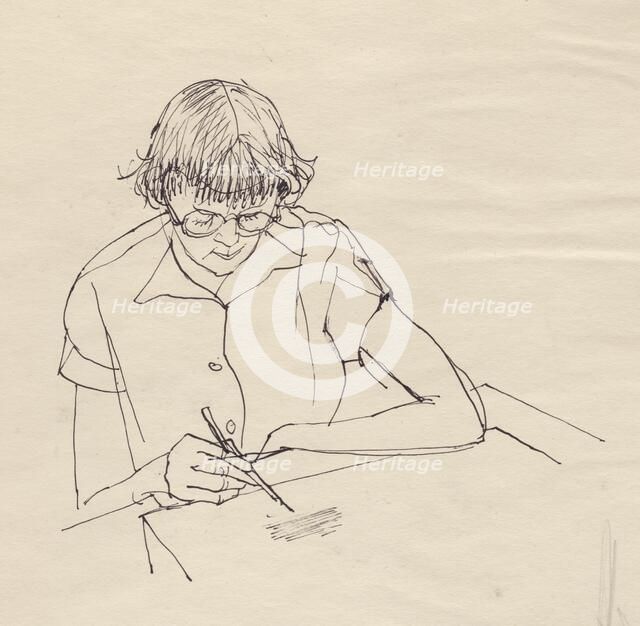 Woman drawing, c1950. Creator: Shirley Markham.