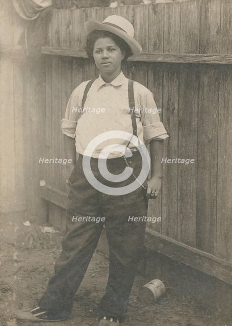 Woman dressed in men's clothing, c1890. Creators: G. Walter Roberts, Unknown.