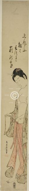Woman dressing after a bath, c. 1760/64. Creator: Torii Kiyomitsu.
