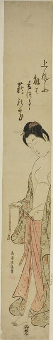 Woman dressing after a bath, c. 1760/64. Creator: Torii Kiyomitsu