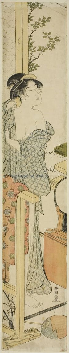 Woman Dressing, c. 1780/1801. Creator: Katsukawa Shuncho