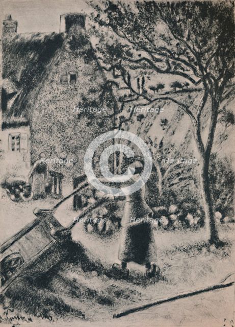'Woman Emptying a Wheel Barrow', c.1880, (1946). Artist: Camille Pissarro.