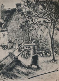 Woman Emptying a Wheel Barrow c.1880, (1946). Artist: Camille Pissarro