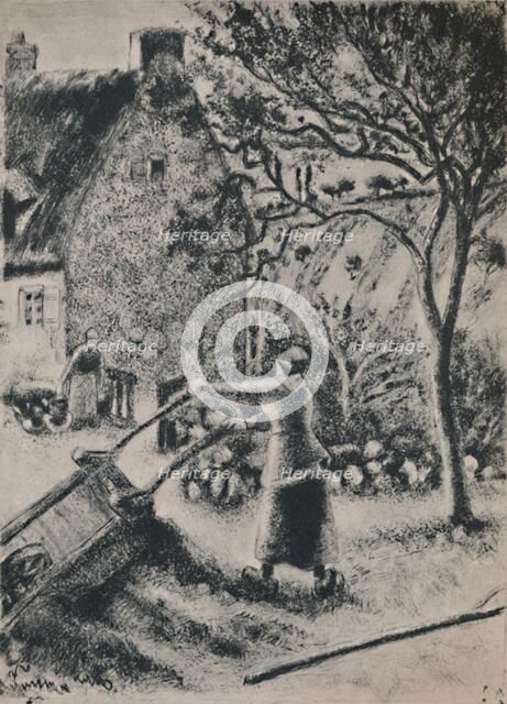 'Woman Emptying a Wheel Barrow', c.1880, (1946). Artist: Camille Pissarro.