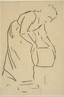 Woman Emptying a Pail, 1856/1857. Creator: Jean Francois Millet