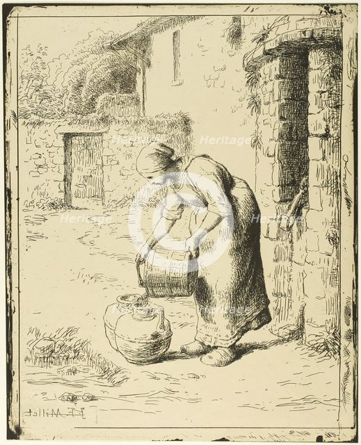 Woman Emptying a Pail, 1862–63, published 1921. Creator: Jean Francois Millet.