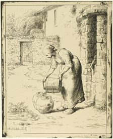 Woman Emptying a Pail, 1862–63, published 1921. Creator: Jean Francois Millet