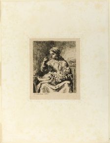 Woman Feeding Her Child, 1861. Creator: Jean Francois Millet