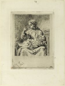 Woman Feeding Her Child, 1861. Creator: Jean Francois Millet