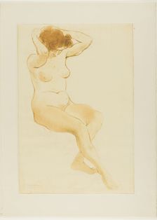 Woman Fixing Her Hair, Three-Quarter View, 1902. Creator: Theophile Alexandre Steinlen