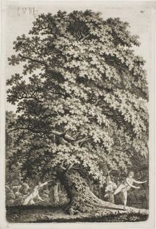 Woman Fleeing from a Man Holding a Lance in the Forest, 1796/1800. Creator: Carl Wilhelm Kolbe the elder