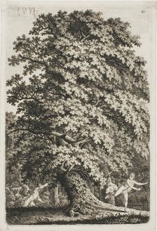 Woman Fleeing from a Man Holding a Lance in the Forest, 1796/1800. Creator: Carl Wilhelm Kolbe the elder